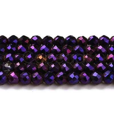 Electroplate Glass Beads Strands GLAA-H021-01B-FP09-1