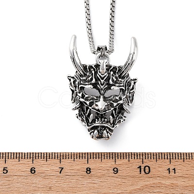 Tibetan Style Zinc Alloy Viking Pendant Necklaces NJEW-Z062-01AS-03-1