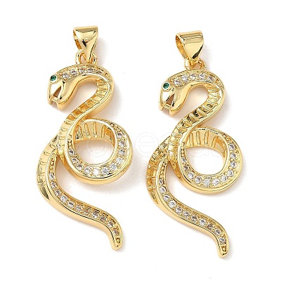 Brass Micro Pave Cubic Zirconia Pendants KK-L243-29G-13-1
