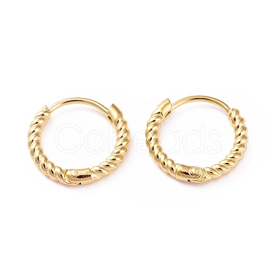 304 Stainless Steel Twist Rope Shape Hoop Earrings for Women EJEW-I278-01B-G-1