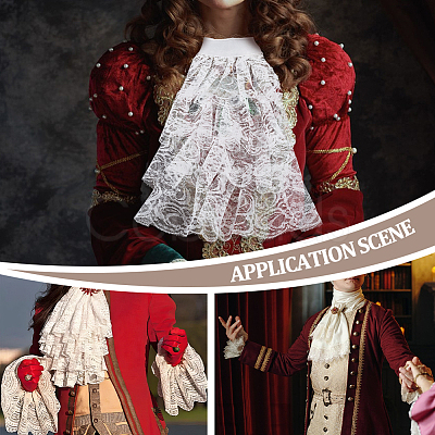 Polyester Detachable Flower Lace Collar Sets for Women DIY-WH0816-187A-1