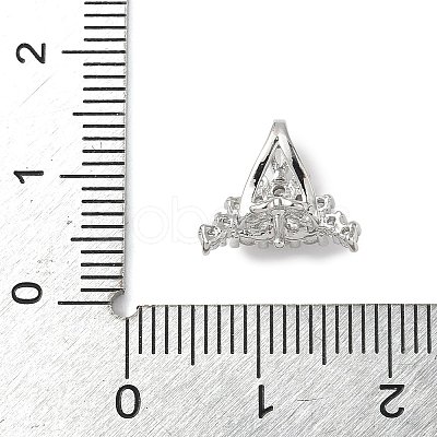Brass Micro Pave Clear Cubic Zirconia Hoop Earring Findings KK-D369-03P-1