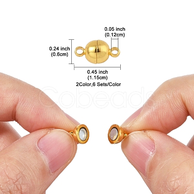 12 Sets 2 Colors Brass Magnetic Clasps KK-FS0001-55A-1