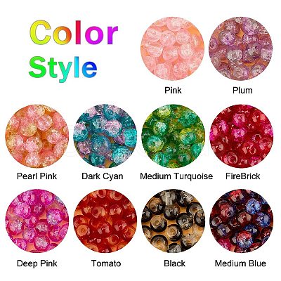 Round Transparent Crackle Glass Beads CCG-X0006-4mm-B-1