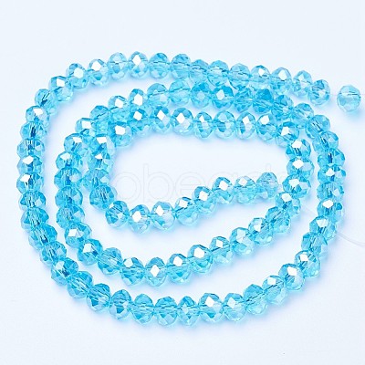 Electroplate Glass Beads Strands EGLA-A044-T8mm-B08-1