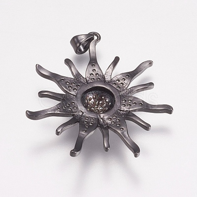 Brass Micro Pave Cubic Zirconia Pendants ZIRC-E143-57-1