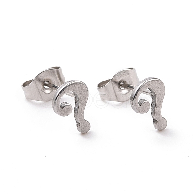 Non-Tarnish 304 Stainless Steel Question Mark Stud Earrings for Women Men LS-EJEW-G318-06P-1