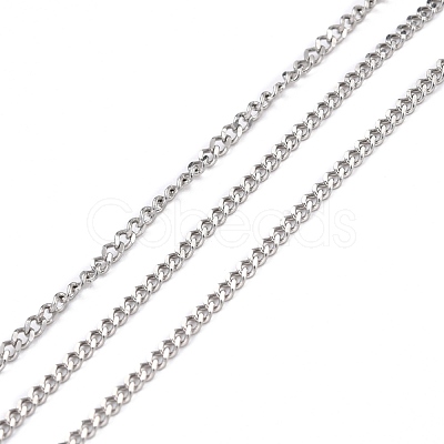 Tarnish Resistant 304 Stainless Steel Curb Chains CHS-D033-02P-03-1