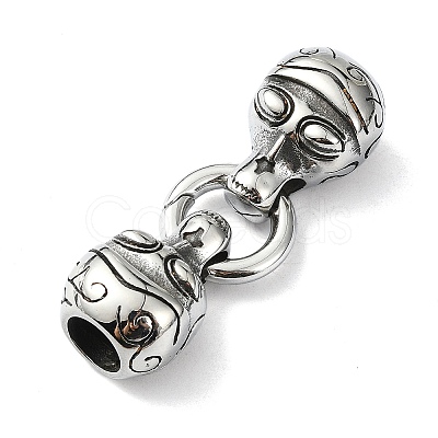 Tibetan Style 304 Stainless Steel Spring Gate Rings FIND-Z046-06AS-02-1