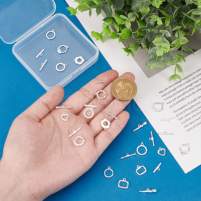 8 Styles Brass Toggle Clasps KK-PH0010-65-1