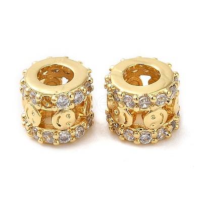 Rack Plating Brass Cubic Zirconia Beads KK-Z033-26G-1