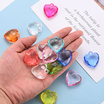 Transparent Acrylic Pendants TACR-T024-03B-1