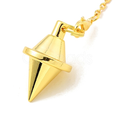 Brass Cable Chain Pointed Dowsing Pendulums HJEW-D004-04G-1
