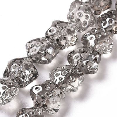 Transparent Electroplate Glass Beads Strands GLAA-C025-01-1
