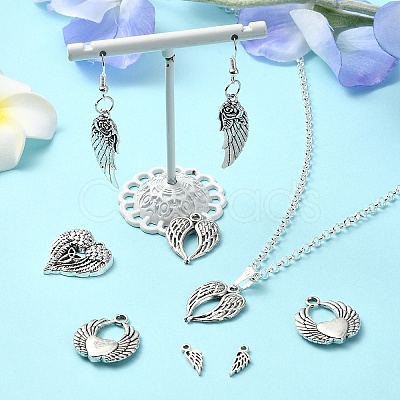 50Pcs 5 Styles Tibetan Style Alloy Pendants TIBEP-YW0001-85-1