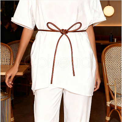 Round PU Leather Cord Tie Knot Belts for Dress DIY-WH20007-802A-04-1