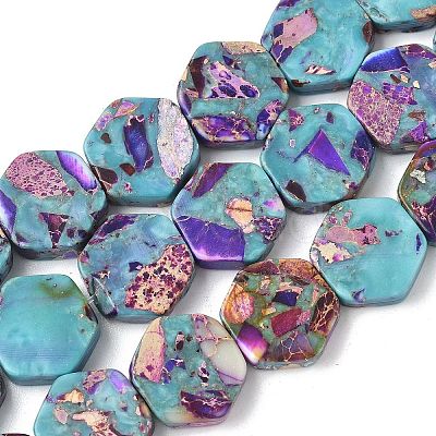 Dyed Synthetic Imperial Jasper Beads Strands G-D337-14mm-A01-1