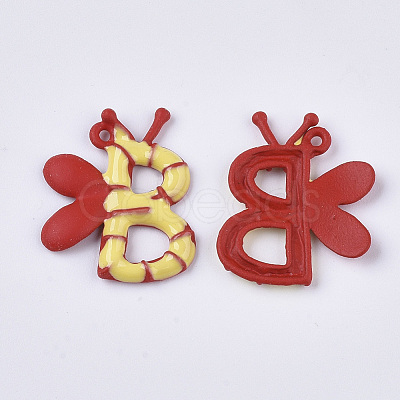 Spray Painted Alloy Pendants X-PALLOY-N0149-03B-1