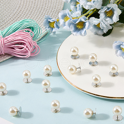 20Pcs ABS Plastic Pearl No Sewing Buttons BUTT-CY0001-22A-1