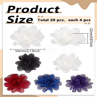 20Pcs 5 Colors Polyester Costume Accessories DIY-LP0003-57B-1