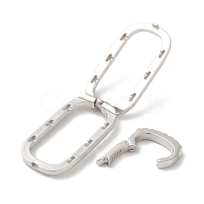 Rhodium Plated 925 Sterling Silver Fold Over Clasps STER-M114-13P-1