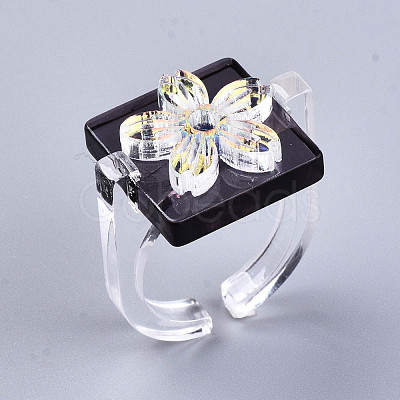 Transparent Resin Cuff Rings RJEW-T017-03B-1