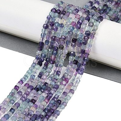 Natural Colorful Fluorite Beads Strands G-P553-E01-03-1