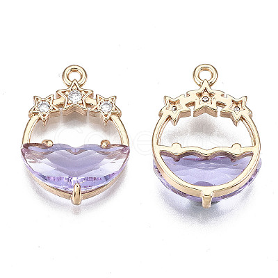 Faceted Transparent Glass Pendants X-GLAA-T020-18D-1