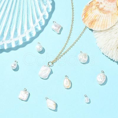 10Pcs 10 Styles Natural Baroque Keshi Pearl Pendants KK-CJ0003-62-1