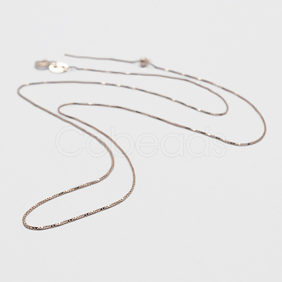 925 Sterling Silver Box Chain Necklaces STER-F039-40cm-13RG-1