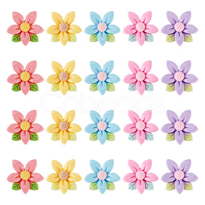 20pcs Opaque Resin Cabochons RESI-TADJ0001-08A-1