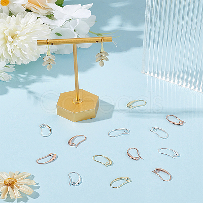 18Pcs 3 Colors Brass Earring Hooks KK-LP0001-54-1