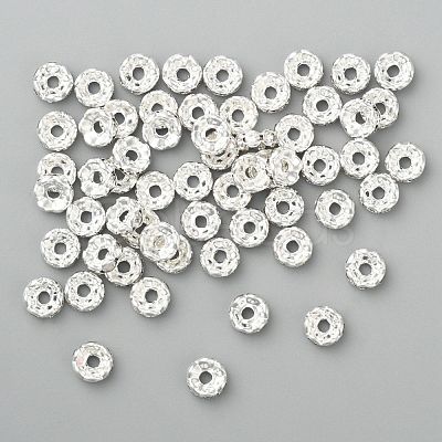 Brass Crystal Rhinestone Spacer Beads X-RB-A006-6MM-S-1