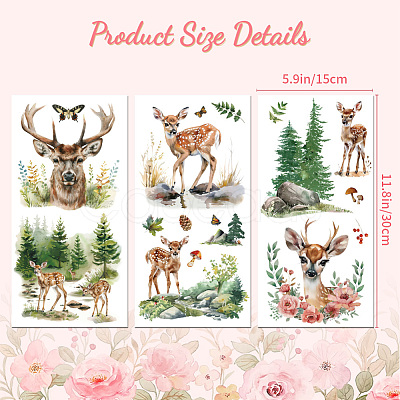 3 Sheets 3 Styles PVC Waterproof Decorative Stickers DIY-WH0404-142-1