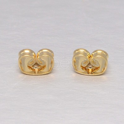 Real 18K Gold Plated Brass Ear Nuts KK-L147-214-NR-1