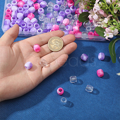 3 Bags 3 Colors Plastic European Beads KY-CA0001-63A-1