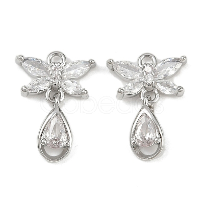 Brass Micro Pave Cubic Zirconia Pendants KK-F906-04P-1