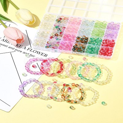 552Pcs 11 Colors Frosted Baking Paint Glass Beads DGLA-FS0001-14-1
