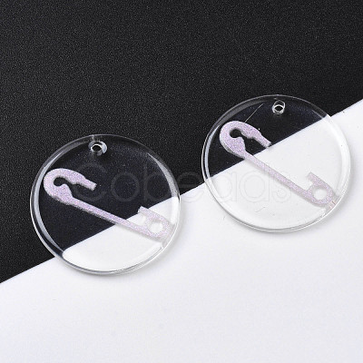 Transparent Resin Pendants RESI-N030-005A-1