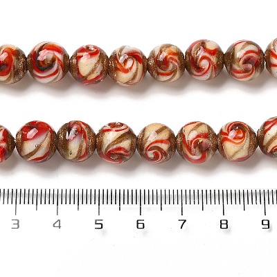 Gold Sand Lampwork Beads Strands LAMP-E036-06C-1