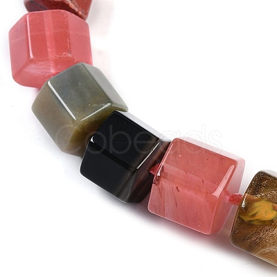 Natural & Synthetic Mixed Stone Hexagon Prism Graduated Beaded Necklaces for Women Men NJEW-K388-03F-1