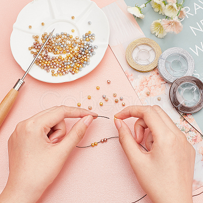 DIY Imitation Pearl Beaded Bracelet Necklace Making Kit DIY-PH0009-34-1