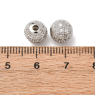 Round Brass Micro Pave Cubic Zirconia Beads LS-X-ZIRC-N016-01P-8mm-1