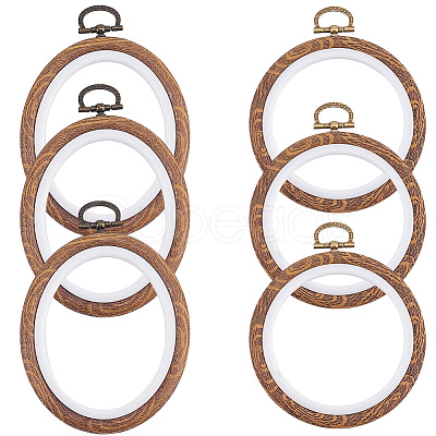 6Pcs 2 Styles Plastic Cross Stitch Embroidery Hoops DIY-CP0012-39-1