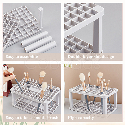 Plastic Cosmetic Brush Storage Stands MRMJ-WH0070-34C-1