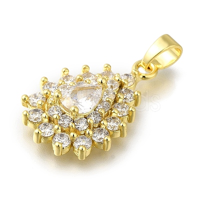 Rack Plating Brass Micro Pave Cubic Zirconia Pendant KK-H485-39G-01-1