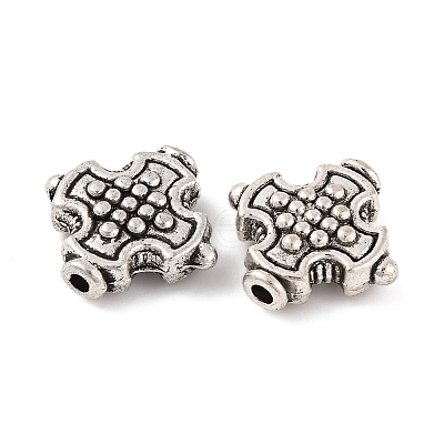 Cross Tibetan Style Alloy Beads X-TIBEB-ZN-3284-AS-RS-1