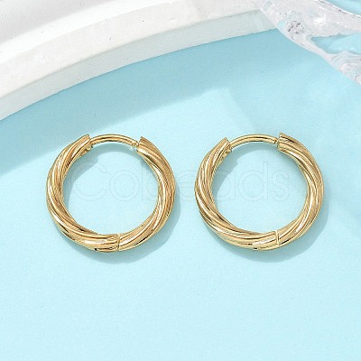 304 Stainless Steel Twist Hoop Earrings for Women EJEW-A130-02A-G-1