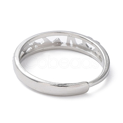 Non-Tarnish 304 Stainless Steel Hollow Heart Beat Adjustable Rings RJEW-D006-14P-1