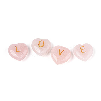 26Pcs 26 Styles Natural Rose Quartz Heart Beads G-T144-A03-1